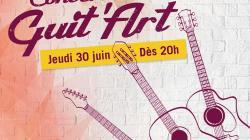 Affiche de présentation du Concert Guit'Art, jeudi 30 juin 2022 à 20h à la Sucrerie de Wavre